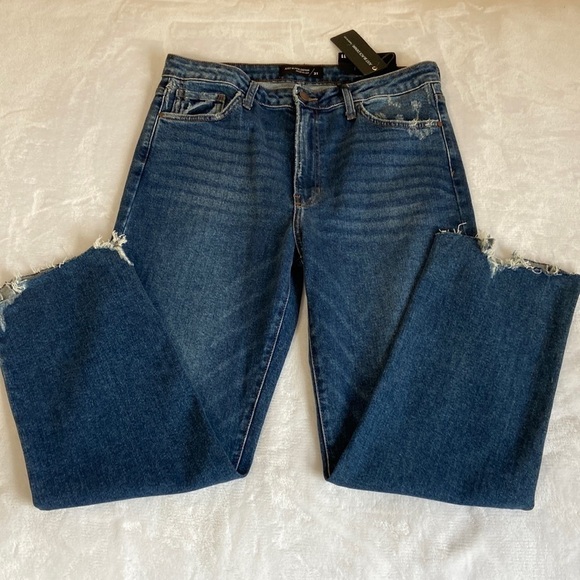 Just Black Denim High Rise Vintage Straight Leg Raw Hem MP&Co. Boutique NWT 31 - Picture 3 of 16